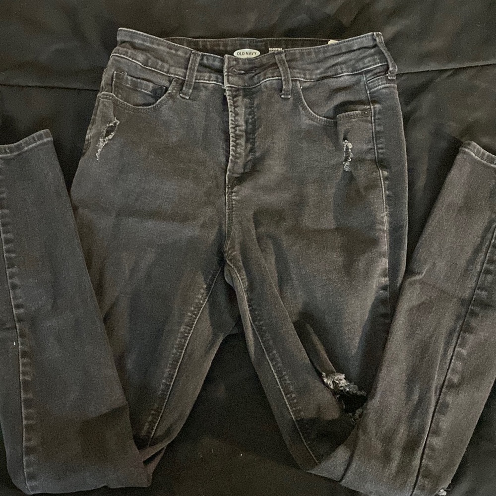 Black Distressed Skinny Jeans